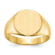 14K 10.5x11.0mm Closed Back Signet Ring