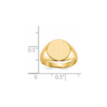 14K 11.5x12.0mm Closed Back Signet Ring view