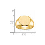 14K 13.5x12.5mm Closed Back Mens Signet Ring view