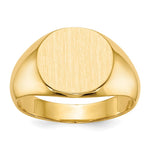 14K 13.5x12.5mm Closed Back Mens Signet Ring view