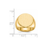 14K 18.0x18.0mm Closed Back Mens Signet Ring view
