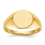 14K 9.5x10.0mm Open Back Signet Ring view