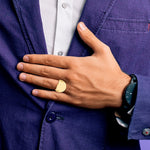 14K 21.0x21.5mm Open Back Mens Signet Ring view