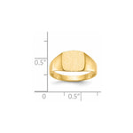 14K 9.0x8.5mm Closed Back Signet Ring view