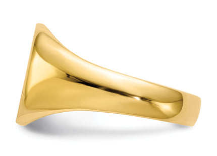 14k 13.5x12. Closed Back Mens Signet Ring