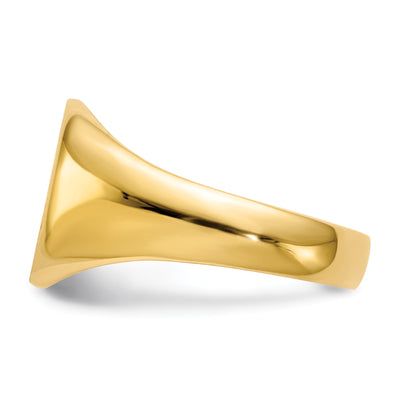 14K 13.5x12.5mm Closed Back Mens Signet Ring