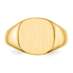 14K 13.5x12.5mm Closed Back Mens Signet Ring view