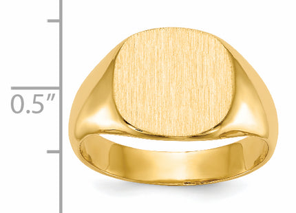 14k 13.5x12. Closed Back Mens Signet Ring