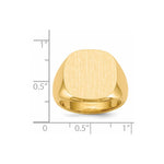 14K 17.0x17.0mm Closed Back Mens Signet Ring view