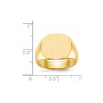 14K 15.0x15.5mm Open Back Mens Signet Ring view