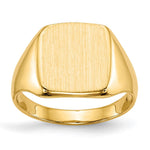 14K 10.0x10.0mm Closed Back Signet Ring view