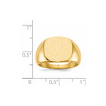 14K 15.5x14.0mm Closed Back Mens Signet Ring view