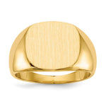 14K 15.5x14.0mm Closed Back Mens Signet Ring view