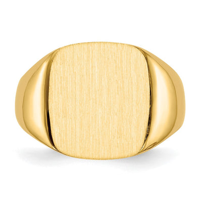 14K 13.5x15.0mm Open Back Mens Signet Ring