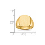 14K 13.5x15. Open Back Mens Signet Ring view