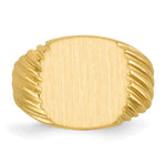 14K 13.5x13.5 Open Back Mens Signet Ring view