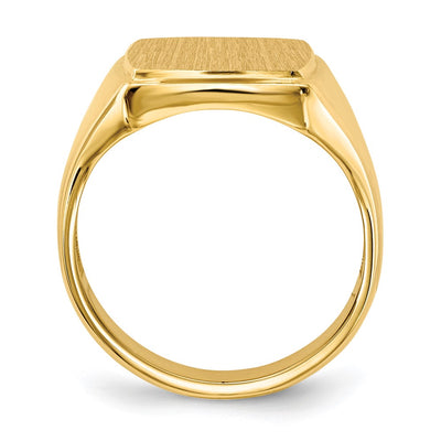 14K 13.0x14.5mm Open Back Mens Signet Ring