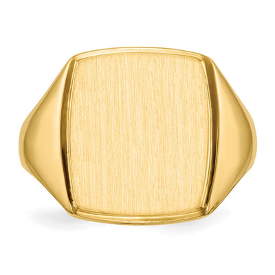 14K 13.0x14.5mm Open Back Mens Signet Ring