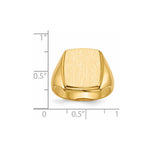 14K 13.0x14.5mm Open Back Mens Signet Ring view