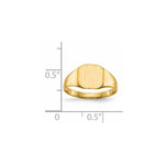 14K 8.5x8.5mm Closed Back Signet Ring view