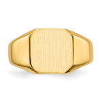 14K 9.5x9.5mm Closed Back Signet Ring view
