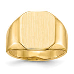 14K 13.0x15.5mm Open Back Mens Signet Ring view