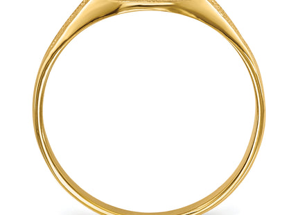 14k 8.5x7. Closed Back Signet Ring