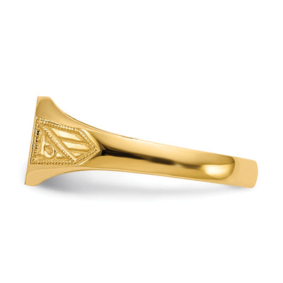 14K 8.5x7.0mm Closed Back Signet Ring