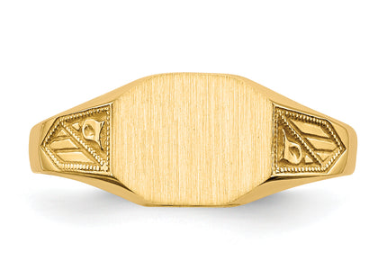 14k 8.5x7. Closed Back Signet Ring