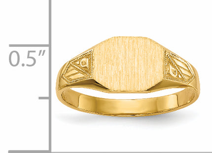 14k 8.5x7. Closed Back Signet Ring