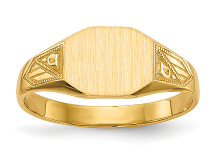 14k 8.5x7. Closed Back Signet Ring