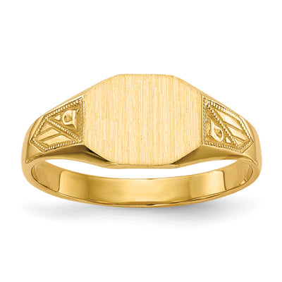 14K 8.5x7.0mm Closed Back Signet Ring