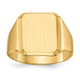 14K 12.5x15.0mm Closed Back Mens Signet Ring