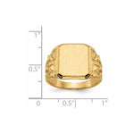 14K 13.0 x Open Back Mens Signet Ring view