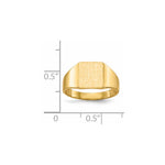 14K 8.5x9.0mm Closed Back Signet Ring view