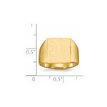 14K 12.0x13.0mm Closed Back Mens Signet Ring view