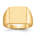 14K 13.0x13.0mm Open Back Mens Signet Ring view