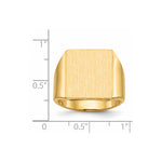 14K 15.5x17.5mm Open Back Mens Signet Ring view