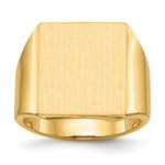 14K 15.5x17.5mm Open Back Mens Signet Ring view