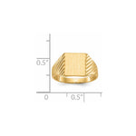 14K 8.0x9.5mm Closed Back Signet Ring view
