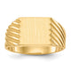 14K 9.0x9.0mm Closed Back Signet Ring