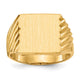 14K 13.0x13.0mm Closed Back Mens Signet Ring