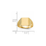 14K 8.0x9.5mm Open Back Signet Ring view