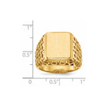 14K 11.5 x Open Back Mens Signet Ring view