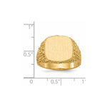 14K 13.5x13.5mm Closed Back Mens Signet Ring view