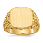 14K 13.5x13.5mm Closed Back Mens Signet Ring view