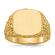 14K 13.5x13.5mm Closed Back Mens Signet Ring