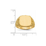 14K 13.5x13.5mm Open Back Mens Signet Ring view