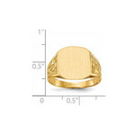 14K 14.0x12.5mm Closed Back Mens Signet Ring view