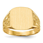14K 14.0x12.5mm Closed Back Mens Signet Ring view